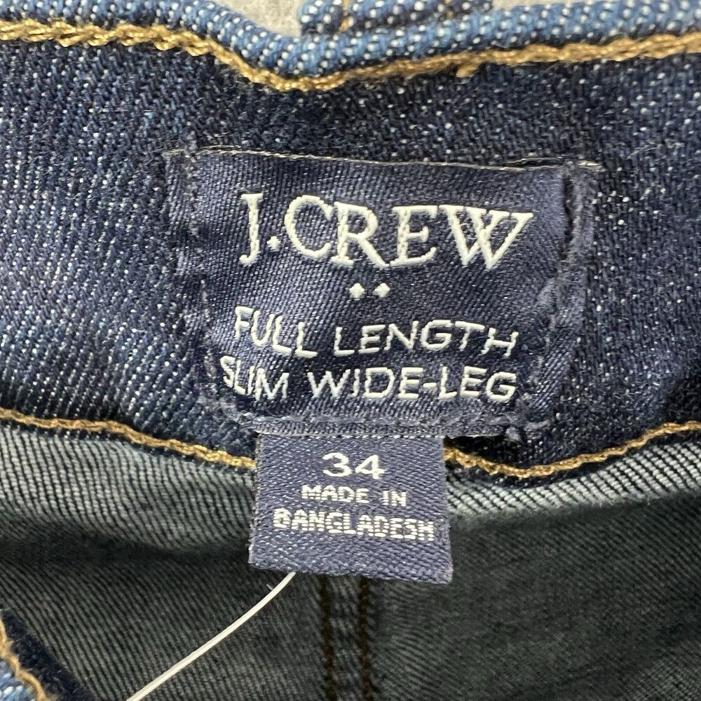 J.Crew Slim Wide‑Leg Jeans Womens 34 actual 39x29  All‑Day Stretch NWT dark - Picture 6 of 15